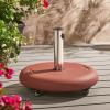 Christopher Knight Home Hayward Outdoor Concrete Circular 80lb Umbrella Base with Steel Umbrella Holder, Red