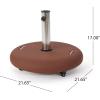 Christopher Knight Home Hayward Outdoor Concrete Circular 80lb Umbrella Base with Steel Umbrella Holder, Red