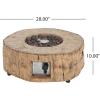 Christopher Knight Home Hearth Concrete Patio Fire Bowl, Outdoor Fire Pit and Tank Holder Set, Lightweight Concrete Tank Table, 30000BTU Round Fire Pit, Woodlike Texture, No Assembly Needed, Brown