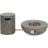Christopher Knight Home Hearth Outdoor Fire Pit and Tank Holder Set, Lightweight Concrete Tank Table, 30000BTU Round Fire Pit, Woodlike Texture, Concrete Patio Fire Bowl, No Assembly Needed, Gray