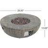 Christopher Knight Home Hearth Outdoor Fire Pit and Tank Holder Set, Lightweight Concrete Tank Table, 30000BTU Round Fire Pit, Woodlike Texture, Concrete Patio Fire Bowl, No Assembly Needed, Gray
