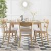 Christopher Knight Home Idalia 50″ Rectangular Dining Set, 5-Pcs Set, Natural Oak / Light Beige