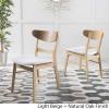 Christopher Knight Home Idalia Dining Chairs, 2-Pcs Set, Light Beige / Oak Finish