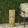 Christopher Knight Home Jayleen Outdoor Polynesian Urn, Antique Green Finish