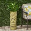 Christopher Knight Home Jayleen Outdoor Polynesian Urn, Antique Green Finish