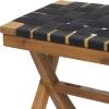 Christopher Knight Home Jeffery Outdoor Acacia Wood Bench with Rope Seating, Black and Teak 61×13.75×16.25 inches
