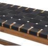 Christopher Knight Home Jeffery Outdoor Acacia Wood Bench with Rope Seating, Black and Teak 61×13.75×16.25 inches