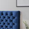 Christopher Knight Home Jezebel Velvet Headboard, Queen / Full, Navy Blue / Black Steel