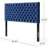 Christopher Knight Home Jezebel Velvet Headboard, Queen / Full, Navy Blue / Black Steel