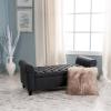 Christopher Knight Home Keiko Fabric Armed Storage Bench, Dark Grey, 19.50”D x 50.00”W x 19.25”H(Bench)