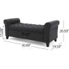 Christopher Knight Home Keiko Fabric Armed Storage Bench, Dark Grey, 19.50”D x 50.00”W x 19.25”H(Bench)