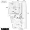 Christopher Knight Home Kirin Bathroom Storage Cabinet with 2 Baskets, Toilet Organzier with Adjustable Shelf, MDF Wood Frame, Soft-Closing Door, Space-Saving Furniture, Hotel/Apartment, Grey(Grey)