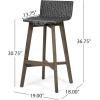 Christopher Knight Home La Brea Outdoor Wood & Wicker Barstools (Set of 4), Gray