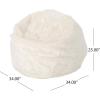 Christopher Knight Home Laraine Furry Glam White Faux Fur 3 Ft. Bean Bag, Small
