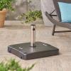 Christopher Knight Home Larissa Outdoor 119lb Concrete Square Umbrella Base with Stainless Steel Collar, Black