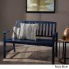 Christopher Knight Home Laurel Farmhouse Cottage Acacia Wood Bench, Pu Navy Blue