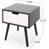 Christopher Knight Home Leila End Table, Black, White 15.5 in x 15.5 in x 16.75 in(Black  White)