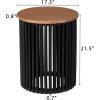 Christopher Knight Home Lemas Acacia Wood Accent Table, 17.5″ W Round Modern Sofa Side Table with Wood Base, Compact End-Tables for Living Room Bedroom Home Office, Natural+Black