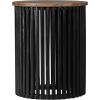 Christopher Knight Home Lemas Acacia Wood Accent Table, 17.5″ W Round Modern Sofa Side Table with Wood Base, Compact End-Tables for Living Room Bedroom Home Office, Natural+Black