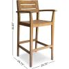 Christopher Knight Home Lera Outdoor Rustic Acacia Wood Barstool (Set of 2), Teak Finish