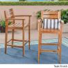 Christopher Knight Home Lera Outdoor Rustic Acacia Wood Barstool (Set of 2), Teak Finish