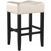 Christopher Knight Home Lisette Backless Leather Counter Stools, 2-Pcs Set, Ivory
