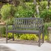 Christopher Knight Home Loja Outdoor Acacia Wood Bench, Dark Grey Finish