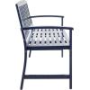 Christopher Knight Home Loja Outdoor Acacia Wood Bench, Pu Navy Blue