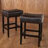 Christopher Knight Home Lopez Backless Leather Counter Stools, 2-Pcs Set, Brown