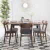 Christopher Knight Home Lucious 50″ Rectangular Dining Set, 5-Pcs Set, Natural Walnut / Dark Grey