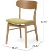 Christopher Knight Home Lucious Curved Leg Rectangular Dining Set, 5-Pcs Set, Natural Oak / Green Tea