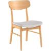 Christopher Knight Home Lucious Fabric / Oak Finish Dining Chairs, 2-Pcs Set, Light Beige