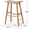 Christopher Knight Home Magwen Outdoor Acacia Wood Barstool with Wicker (Set of 2), Light Brown and Light Multi-Brown