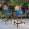 Christopher Knight Home Malibu Outdoor Acacia Wood Adirondack Barstools, 2-Pcs Set, Natural Stained