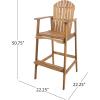 Christopher Knight Home Malibu Outdoor Acacia Wood Adirondack Barstools, 2-Pcs Set, Natural Stained