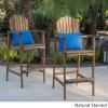Christopher Knight Home Malibu Outdoor Acacia Wood Adirondack Barstools, 2-Pcs Set, Natural Stained
