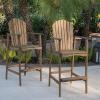 Christopher Knight Home Malibu Outdoor Acacia Wood Adirondack Barstools, 2-Pcs Set, Natural Stained