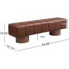 Christopher Knight Home Manila 64″ Faux Leather Dining Bench, Upholstery Ottoman Bench, Rectangular Dining Seat, 2 Seater Allow, Long Footstool for Living Room Dining Room, No Assembly Needed, Brown