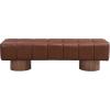 Christopher Knight Home Manila 64″ Faux Leather Dining Bench, Upholstery Ottoman Bench, Rectangular Dining Seat, 2 Seater Allow, Long Footstool for Living Room Dining Room, No Assembly Needed, Brown