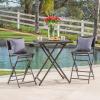 Christopher Knight Home Margarita Outdoor Wicker Bar Set, 3-Pcs Set, Multibrown