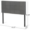 Christopher Knight Home Marlene Contemporary Upholstered Queen/Full Headboard, Charcoal Gray and Black