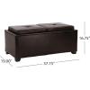 Christopher Knight Home Maxwell Bonded Leather Double Tray Ottoman, Brown , 38 x 19x 17inches