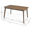 Christopher Knight Home Megann Mid-Century Wood Dining Set with Fabric Chairs, 5-Pcs Set, Natural Walnut / Light Beige