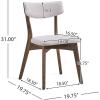 Christopher Knight Home Megann Mid-Century Wood Dining Set with Fabric Chairs, 5-Pcs Set, Natural Walnut / Light Beige
