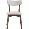 Christopher Knight Home Megann Mid-Century Wood Dining Set with Fabric Chairs, 5-Pcs Set, Natural Walnut / Light Beige