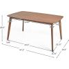 Christopher Knight Home Megann Mid-Century Wood Dining Set with Fabric Chairs, 5-Pcs Set, Natural Walnut / Mint