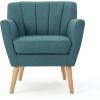 Christopher Knight Home Merel Mid Century Modern Fabric Club Chair, Dark Teal/Natural(Club Chair)
