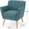 Christopher Knight Home Merel Mid Century Modern Fabric Club Chair, Dark Teal/Natural(Club Chair)
