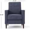 Christopher Knight Home Mervynn Mid-Century Modern Fabric Recliner, Dark Blue