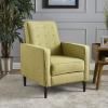 Christopher Knight Home Mervynn Mid-Century Modern Fabric Recliner, polyester, Muted Green / Dark Espresso(Muted Green)